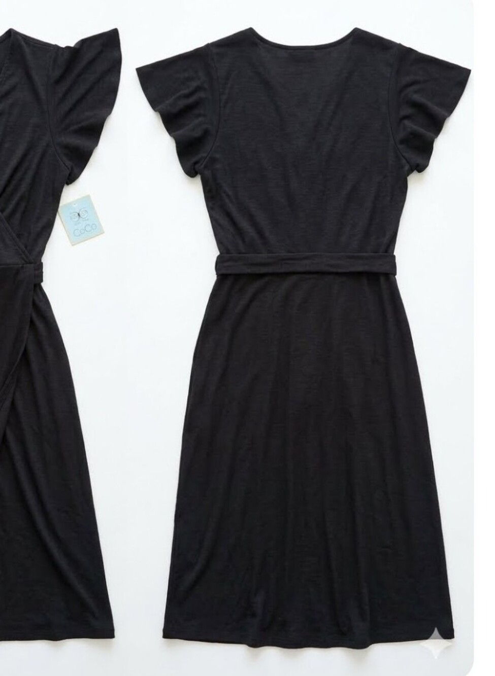 CeCe Black Flutter Sleeve Summer Dress - Size 1X - Picture 2 of 6
